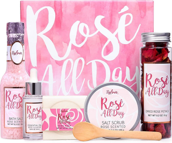 6Pcs Spa Gift Set, Rose Gift Basket